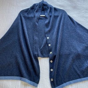 Spartina 449 Cashmere Button Poncho Throw Over